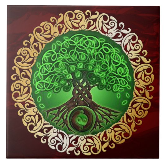 Ruby Red Medieval Witchcraft Ritual Alter Offing Tegeltje (Voorkant)