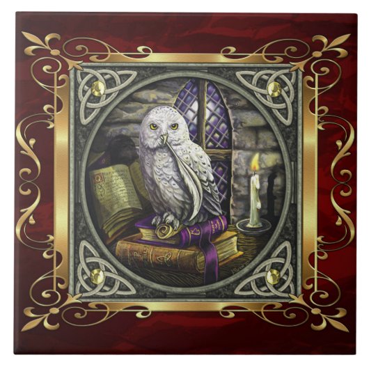 Ruby Red Medieval Witchcraft Ritual Alter Offing Tegeltje (Voorkant)
