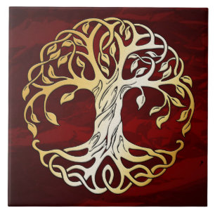 Ruby Red Medieval Witchcraft Ritual Alter Offing Tegeltje