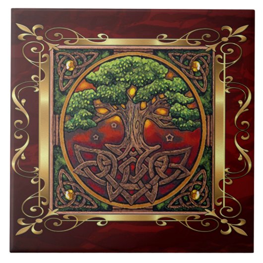 Ruby Red Medieval Witchcraft Ritual Alter Offing Tegeltje (Voorkant)