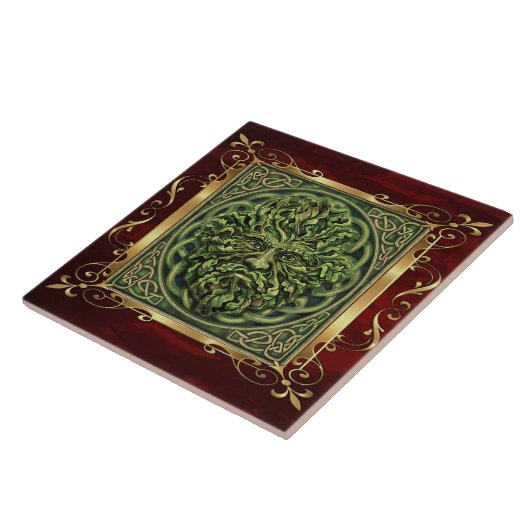 Ruby Red Medieval Witchcraft Ritual Alter Offing Tegeltje (Zijkant)