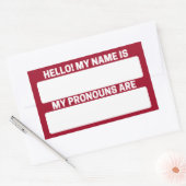 Ruby Red Name & Pronoun Étiquettes (Enveloppe)