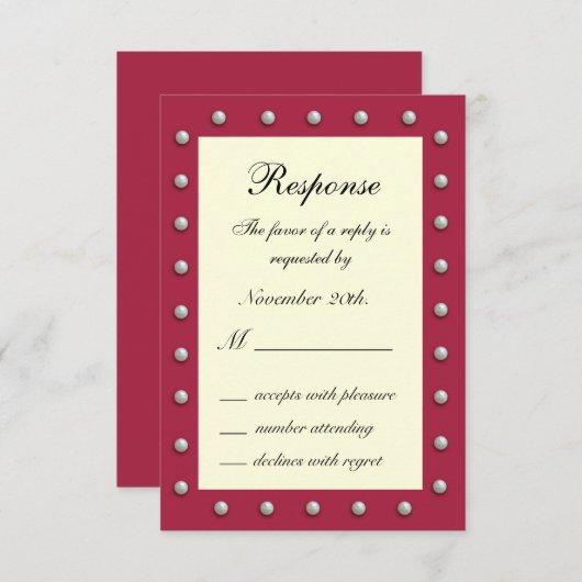 Ruby Red, Off White et Pearl RSVP (Devant / Derrière)