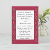 Ruby Red Pearls en bruiloft uitnodiging (Staand voorkant)