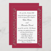 Ruby Red Pearls en bruiloft uitnodiging (Voorkant / Achterkant)
