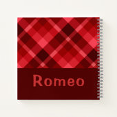  Ruby Red Plaid Monogram Klein Notitieboek (Achterkant)