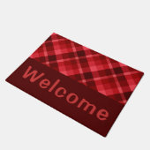  Ruby Red Plaid Monogram Kleine Deurmat (Schuin)