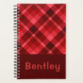  Ruby Red Plaid Monogram Kleine Planner (Voorkant)