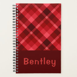  Ruby Red Plaid Monogram Kleine Planner