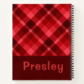 Ruby Red Plaid Monogram Notitieboek (Achterkant)