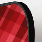 Ruby Red Plaid Monogram Pickleball Paddle (Links Detail)