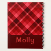 Ruby Red Plaid Monogram Planner (Achterkant)