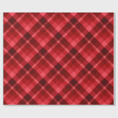 Ruby Red Plaid Pattern Wrapping Papier (Vlak)