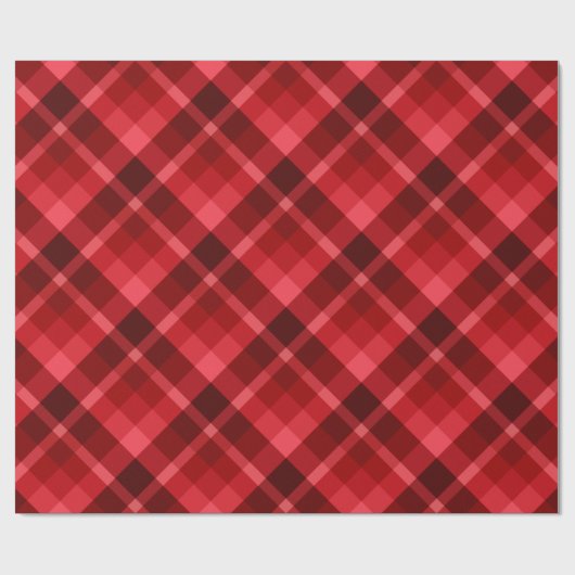  Ruby Red Plaid Pattern Wrapping Papier (Vlak)