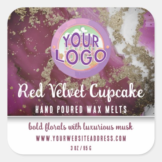 Ruby Red Professional Business Logo Product Labels (Voorkant)