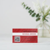 Ruby Red QR Code Visitekaartje (Staand voorkant)