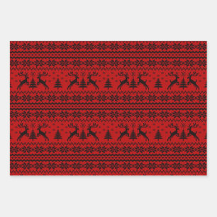 Ruby Red Reindeer Sweater op zoek naar Kerstmis Inpakpapier Vel