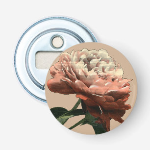 Ruby Red Rose met White Accents Button Flesopener