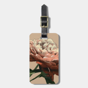 Ruby Red Rose with White Accents Bagagelabel