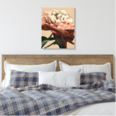 Ruby Red Rose with White Accents Canvas Afdruk (Insitu (Slaapkamer))