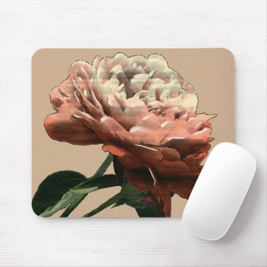 Ruby Red Rose with White Accents Muismat (Met muis)