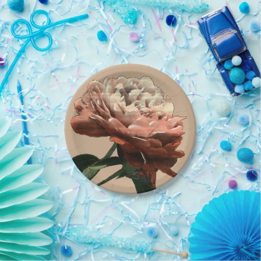 Ruby Red Rose with White Accents Papieren Bordje (Feest)