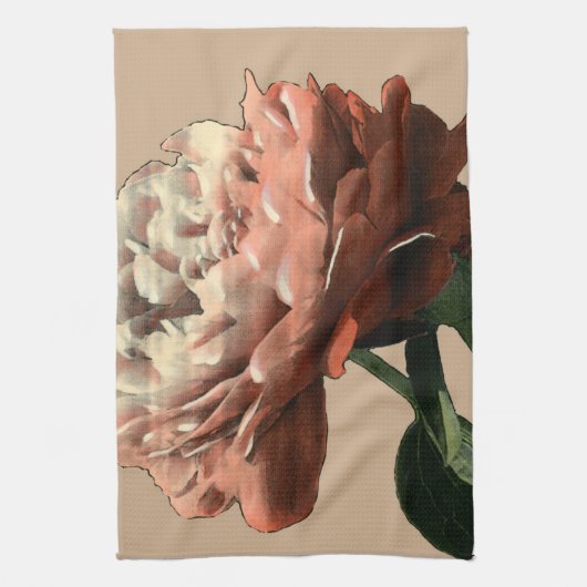 Ruby Red Rose with White Accents Theedoek (Verticaal)