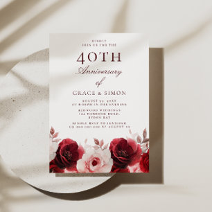Ruby Red Roses 40ste bruiloft Jubileum Kaart