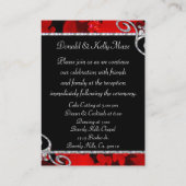 Ruby Red Roses & Diamond Swirls Wedding Informatiekaartje (Achterkant)