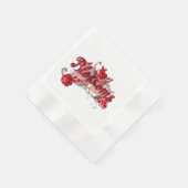 Ruby Red Script Blossoms Servet (Hoek)