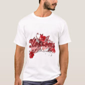 Ruby Red Script Blossoms T-shirt (Voorkant)