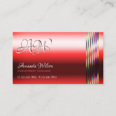 Ruby Red Shimmer Effects Monogram openingstijden Visitekaartje (Voorkant)