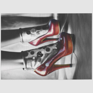 Ruby Red Slippers Monochromatisch Decoupage Papier