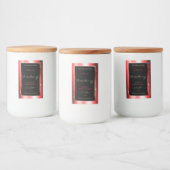 Ruby Red Sparkle Glitter Lijst Productlabel Voedselcontainer Etiket (Flessen)