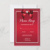 Ruby Red & Stylish Gem Mariage Menu RSVP (Devant)