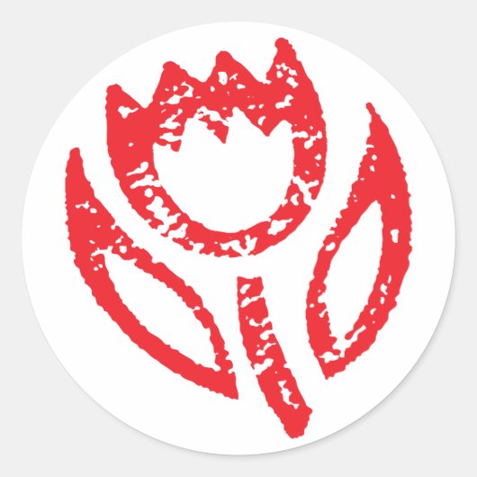 Ruby Red Tulip Stickers (Voorkant)
