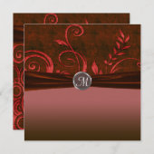 Ruby & Red Velvet Wedding Swirl Kaart (Voorkant / Achterkant)