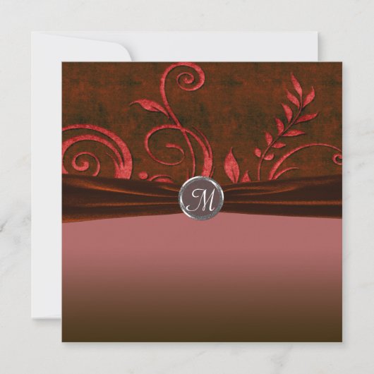 Ruby & Red Velvet Wedding Swirl Kaart (Voorkant)