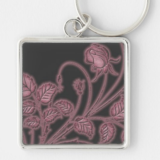 Ruby Red Vines Floral Sleutelhanger (Voorkant)