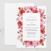 Ruby Red Vivacious Summer Wedding Kaart (Voorkant / Achterkant)