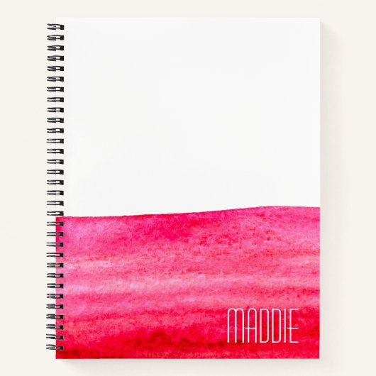 Ruby Red waterverf minimalist Notitieboek (Voorkant)