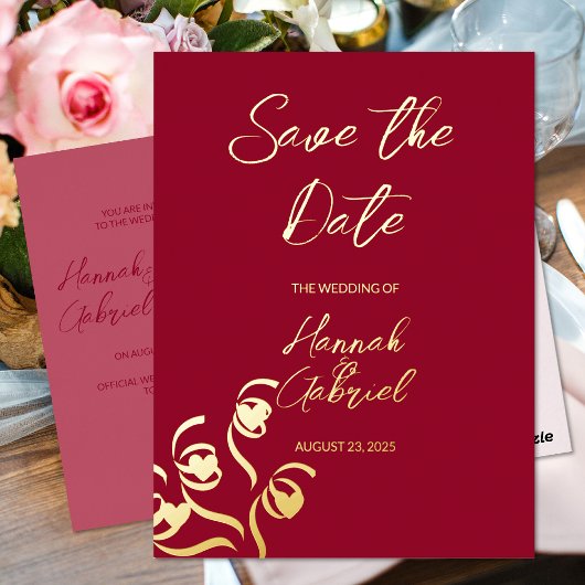Ruby Red Wedding Folie Invitation Briefkaart