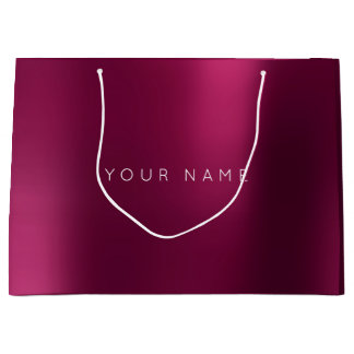 Ruby Red White Plum Minimal Favor Gift Ombre Large Cadeauzakje