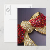 Ruby Rhinestone Bow Briefkaart (Voorkant / Achterkant)