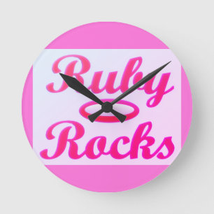 Ruby Rocks-ontwerp SWEET PINK Ronde Klok