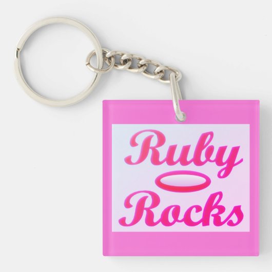 Ruby Rocks-ontwerp SWEET PINK Sleutelhanger (voorkant)
