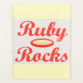 RUBY ROCKS RED ET CREAM NOTEPAD PLANNER (Devant)