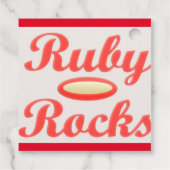 RUBY ROCKS ROOD EN CRÈME CADEAU LABEL (Achterkant)