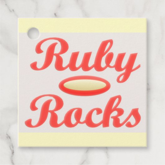 RUBY ROCKS ROOD EN CRÈME CADEAU LABEL (Voorkant)