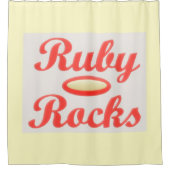 RUBY ROCKS ROOD EN CRÈME douchegordijn (Voorkant)